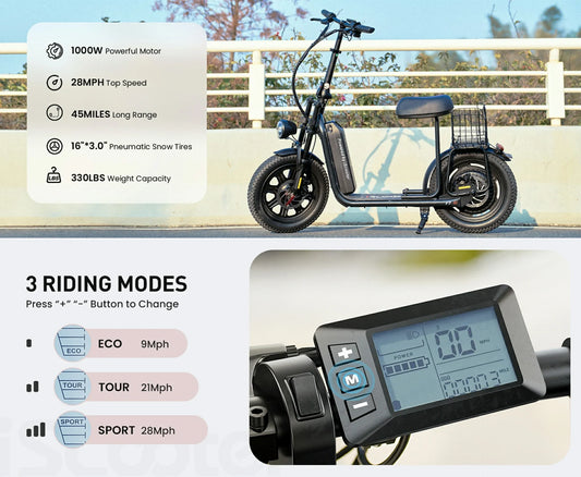 iScooter F7 display showing speed and battery level